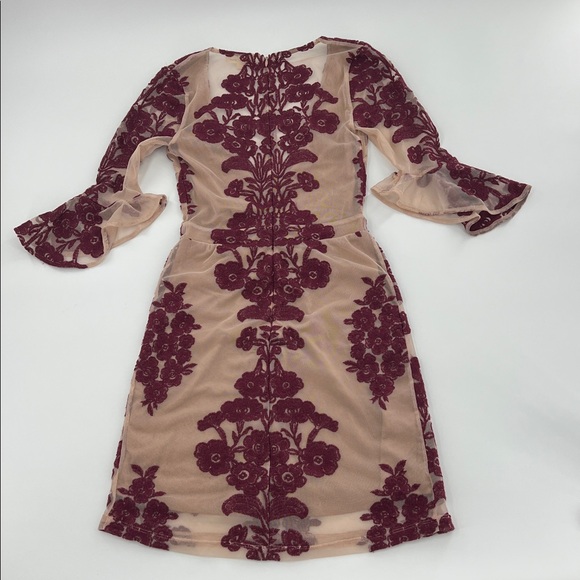 For Love & Lemons Temecula Embroidered Mesh V Neck Mini Dress $248 XS - Picture 9 of 10